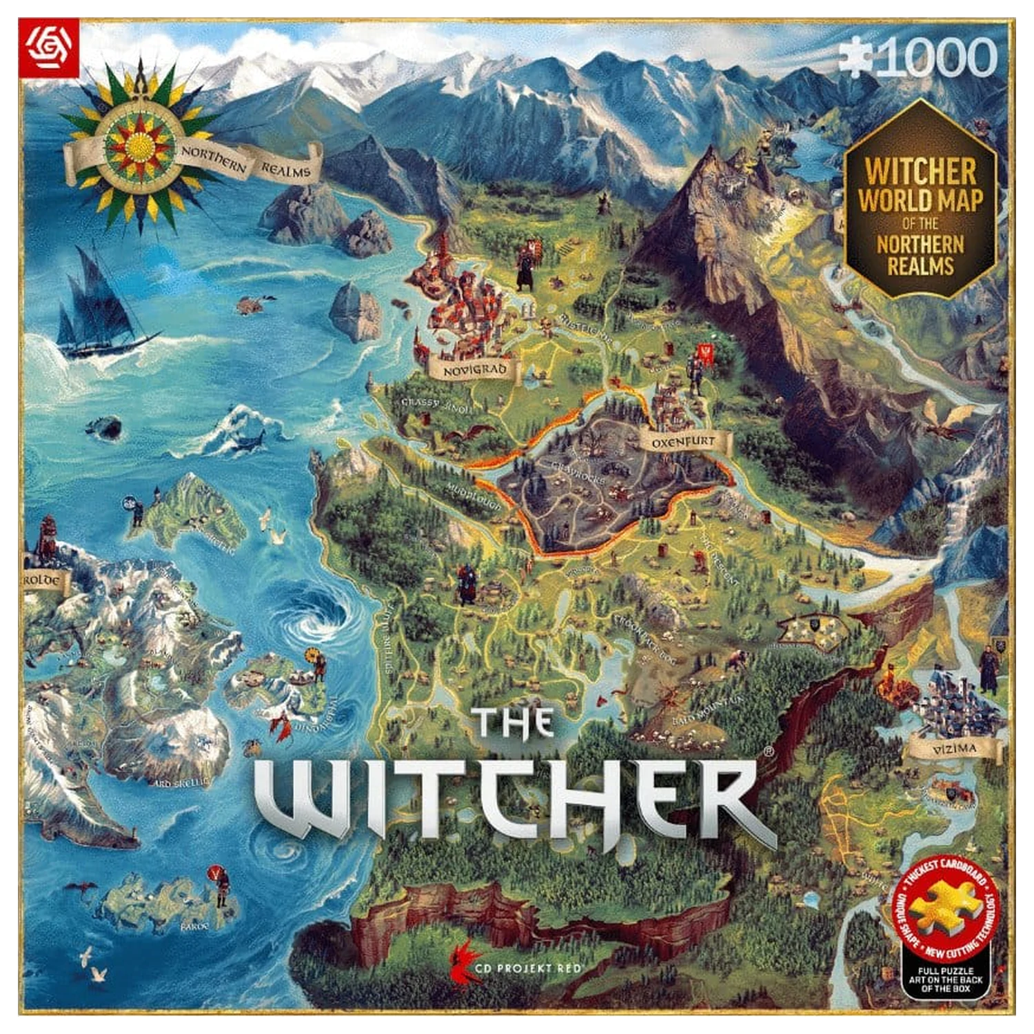 The Witcher puzzle The Northern Realms Map (1000 darab) termékfotó