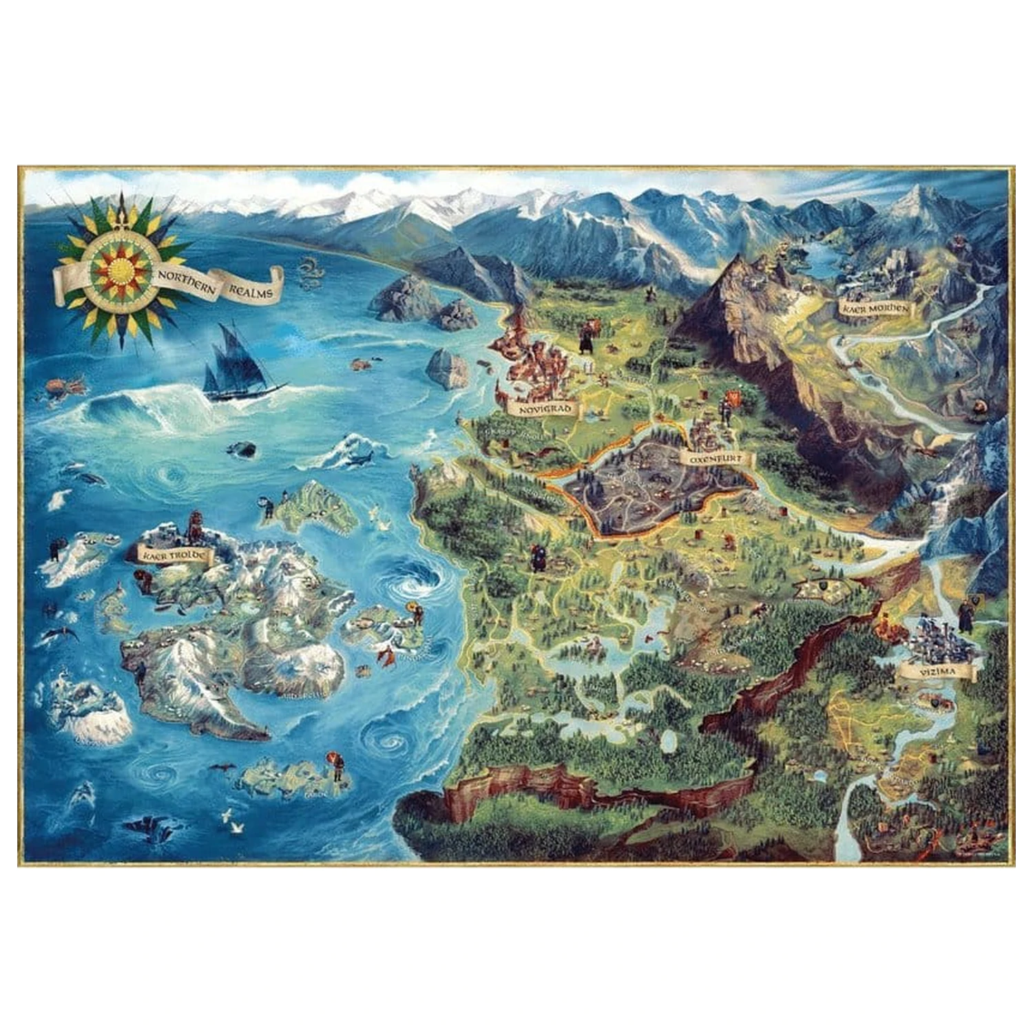 The Witcher puzzle The Northern Realms Map (1000 darab) termékfotó