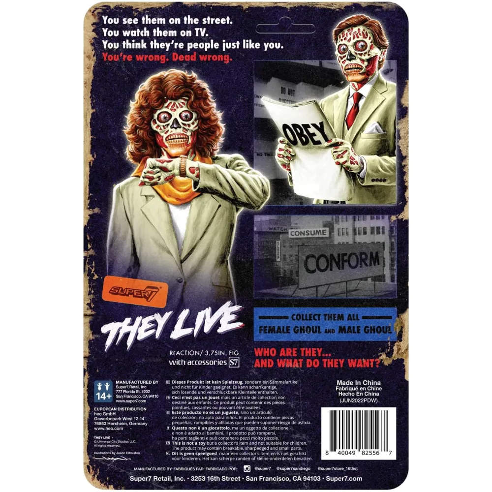 They Live ReAction Wave 02 Male Ghoul (Glow) akciófigura 10 cm termékfotó