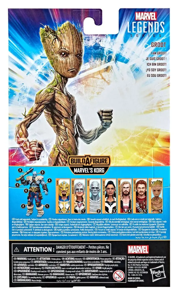 Thor: Love and Thunder Marvel Legends Series 2022 Marvel's Korg BAF #6: Groot akciófigura 15 cm termékfotó