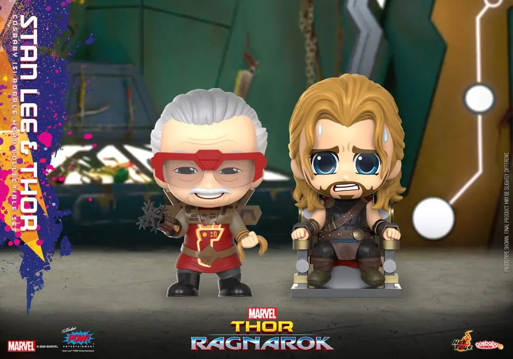 Thor: Ragnarok Cosbaby (S) Mini Figures Stan Lee & Thor 10 cm termékfotó