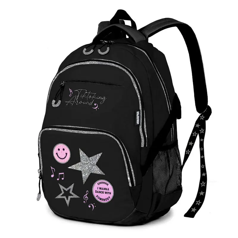 Tik Tok Starlight Black táska hátizsák 44cm termékfotó