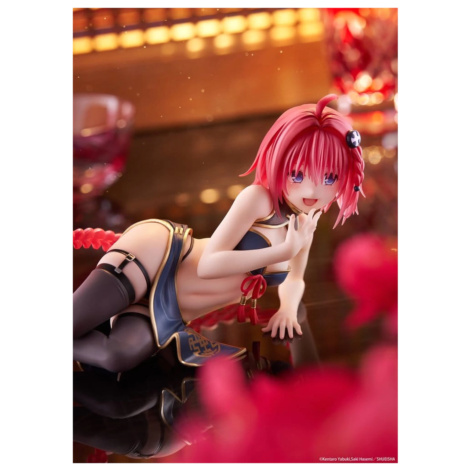 To Love-Ru Darkness Desktop Cute Mea Kurosaki (Chinese Dress Ver.) PVC figura 13 cm termékfotó