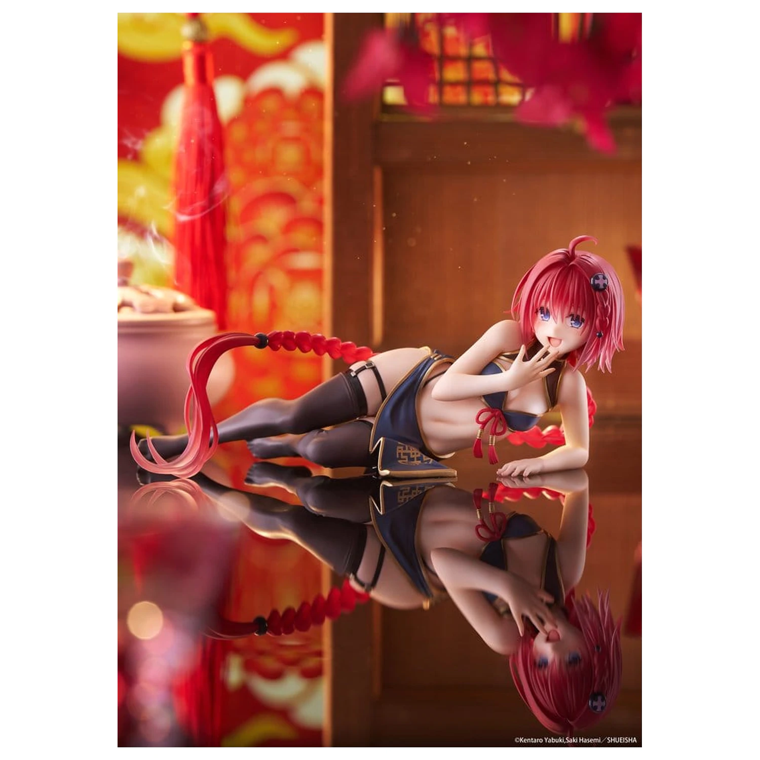 To Love-Ru Darkness Desktop Cute Mea Kurosaki (Chinese Dress Ver.) PVC figura 13 cm termékfotó