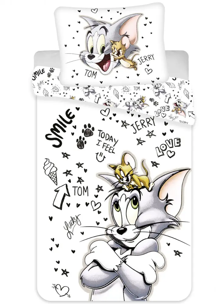 Tom és Jerry ágyneműhuzat egyszemélyes ágyra 140×200cm, 70×90 cm termékfotó