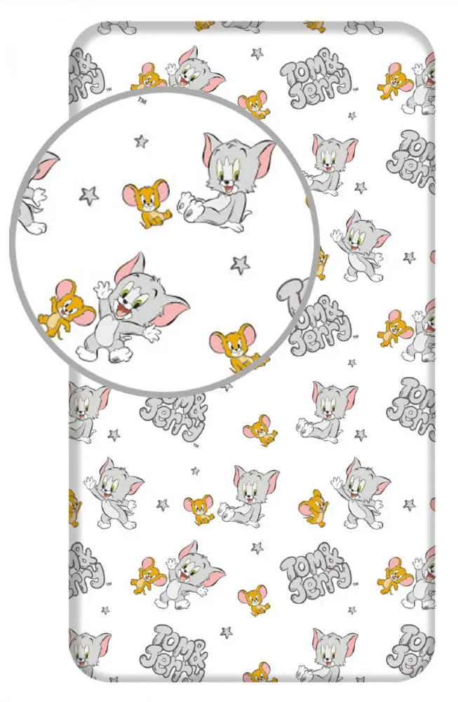 Tom és Jerry gumis lepedő 90*200 cm termékfotó