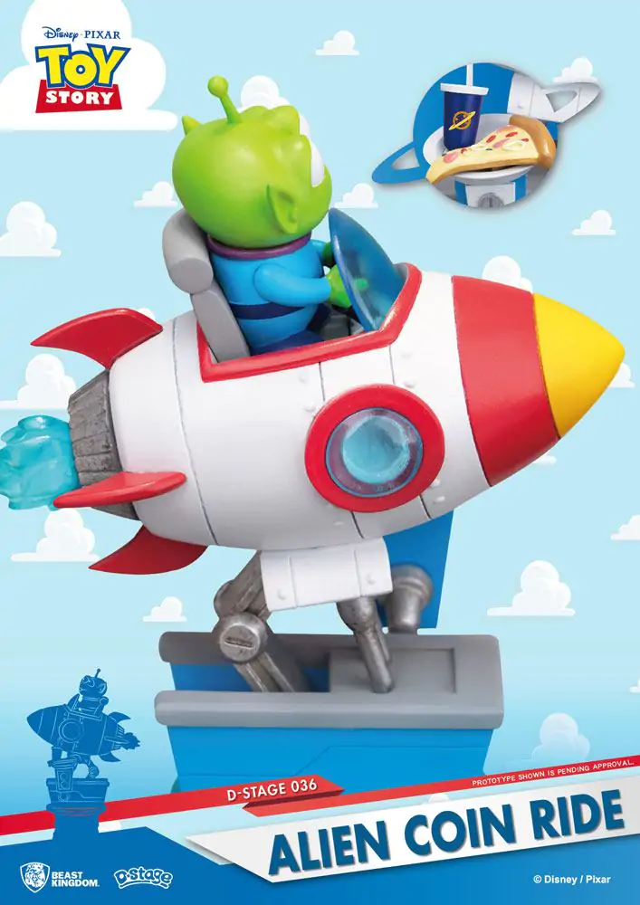 Toy Story D-Stage Alien Coin Ride PVC Diorama szobor figura15 cm termékfotó