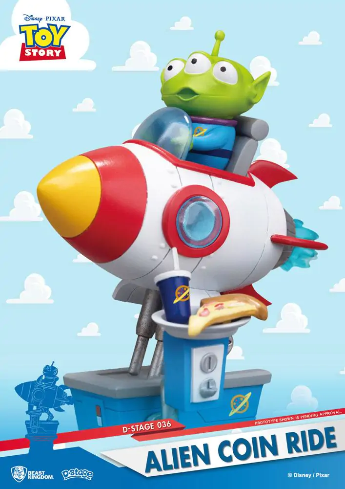 Toy Story D-Stage Alien Coin Ride PVC Diorama szobor figura15 cm termékfotó