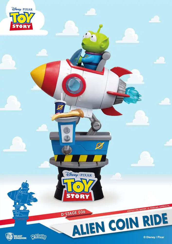 Toy Story D-Stage Alien Coin Ride PVC Diorama szobor figura15 cm termékfotó