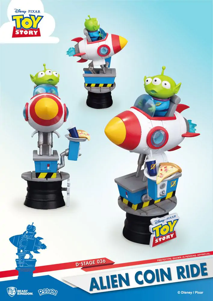 Toy Story D-Stage Alien Coin Ride PVC Diorama szobor figura15 cm termékfotó