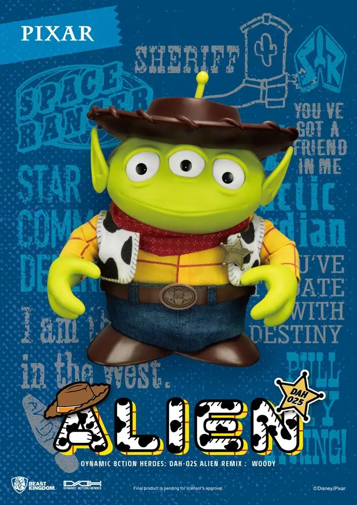 Toy Story Dynamic 8ction Heroes Alien Remix Woody akciófigura 16 cm termékfotó