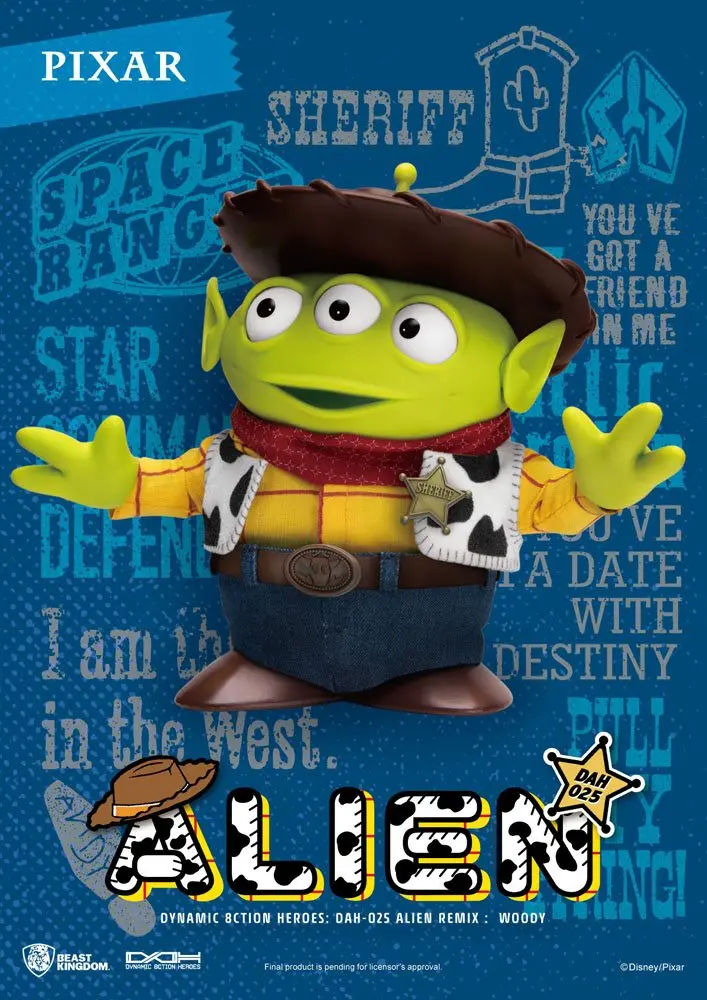 Toy Story Dynamic 8ction Heroes Alien Remix Woody akciófigura 16 cm termékfotó