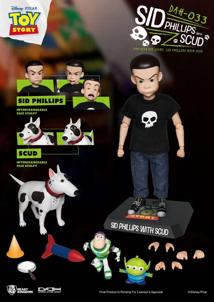 Toy Story Dynamic 8ction Heroes Sid Phillips &amp; Scud akciófigura 21 cm termékfotó