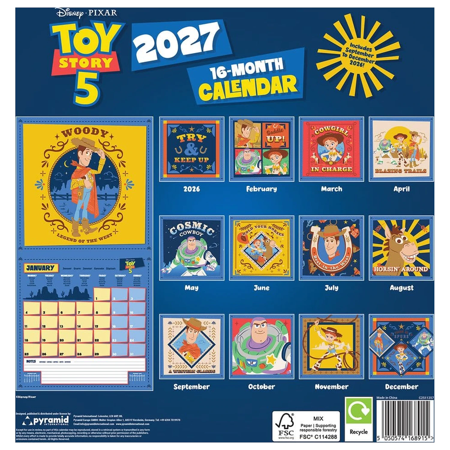 Toy Story naptár 2027 30 x 30 cm termékfotó