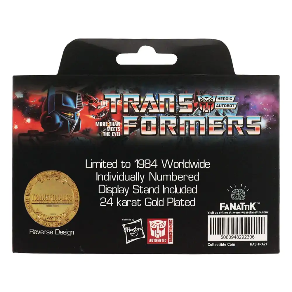 Transformers Collectable Coin 40th Anniversary 24k Gold Plated Edition 4 cm termékfotó