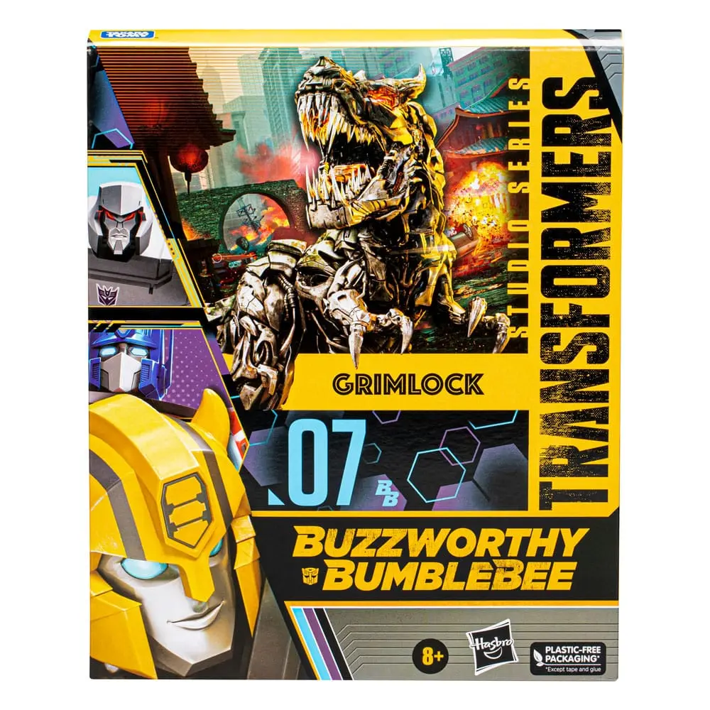 Transformers: Age of Extinction Buzzworthy Bumblebee Leader Class 07BB Grimlock akciófigura 22 cm termékfotó