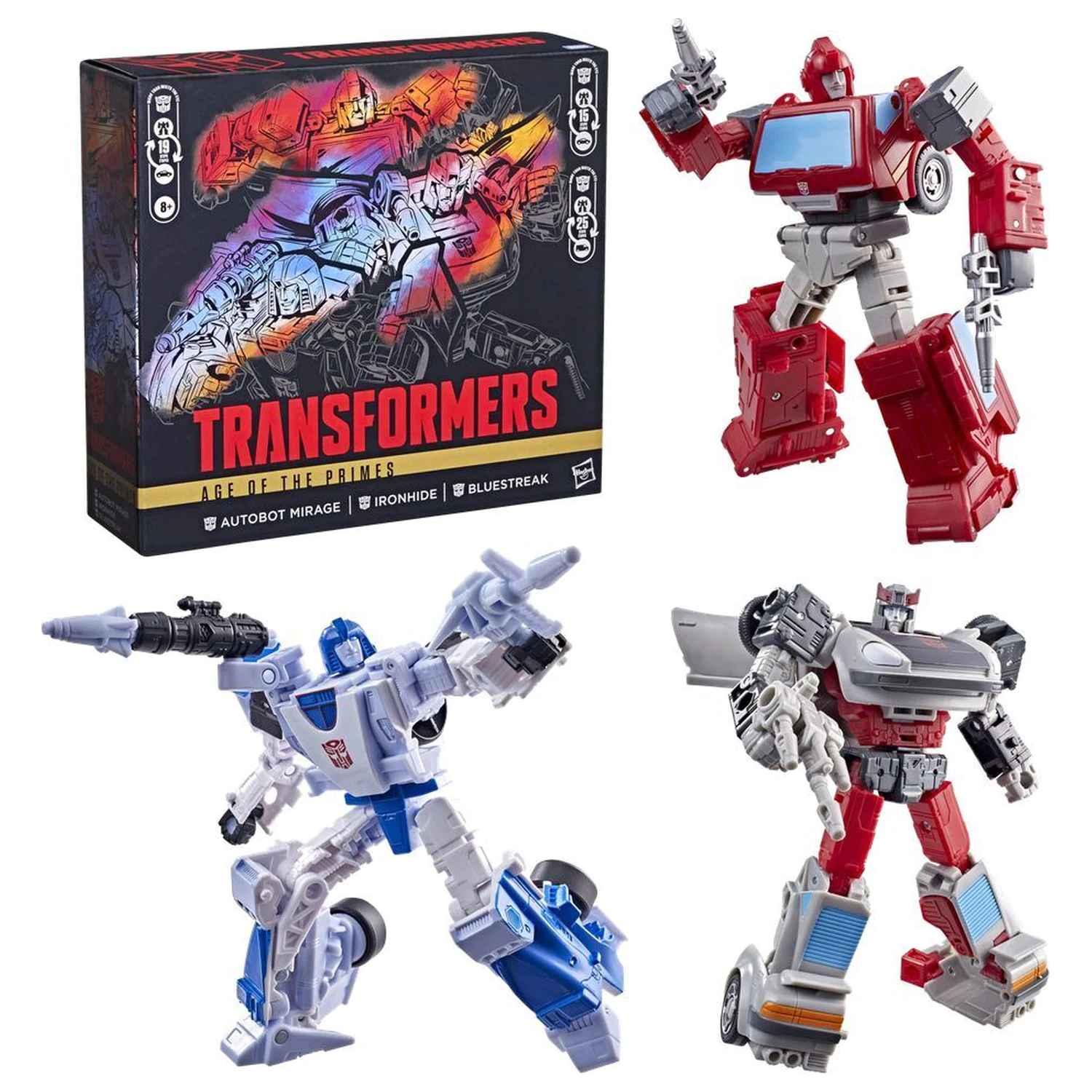 Transformers Age of the Primes Atobot Mirage & Ironhide & Bluestreak 3db-os figura csomag 13-15cm termékfotó