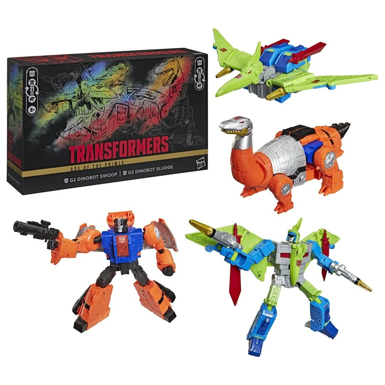 Transformers Age of the Primes Leader Class G2 G2 Dinobot Swoop & G2 Dinobot Sludge 2 db-os akciófigura csomag 19 cm termékfotó