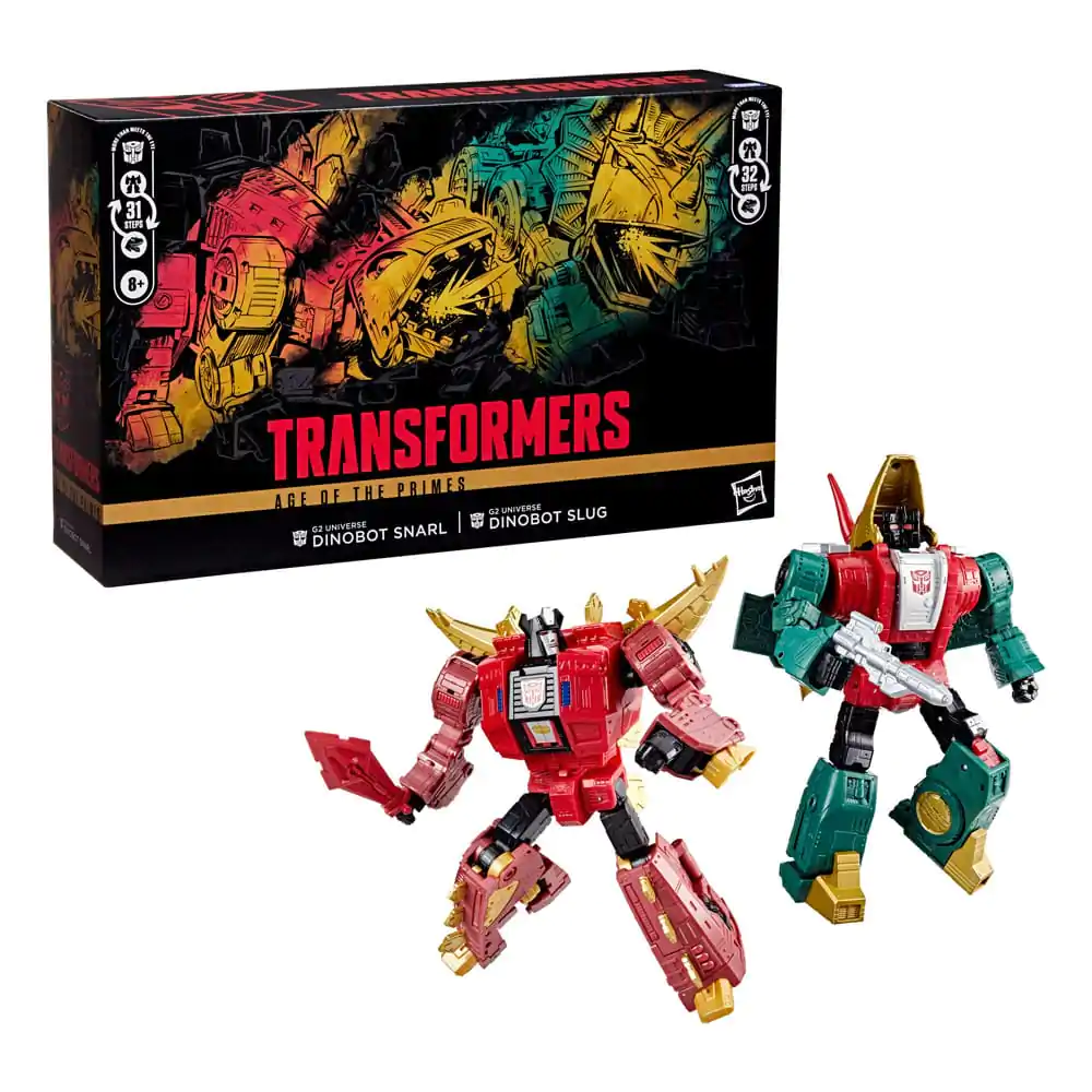Transformers Age of the Primes Leader Class G2 Universe Dinobots Snarl & Slug akciófigura csomag 19 cm termékfotó