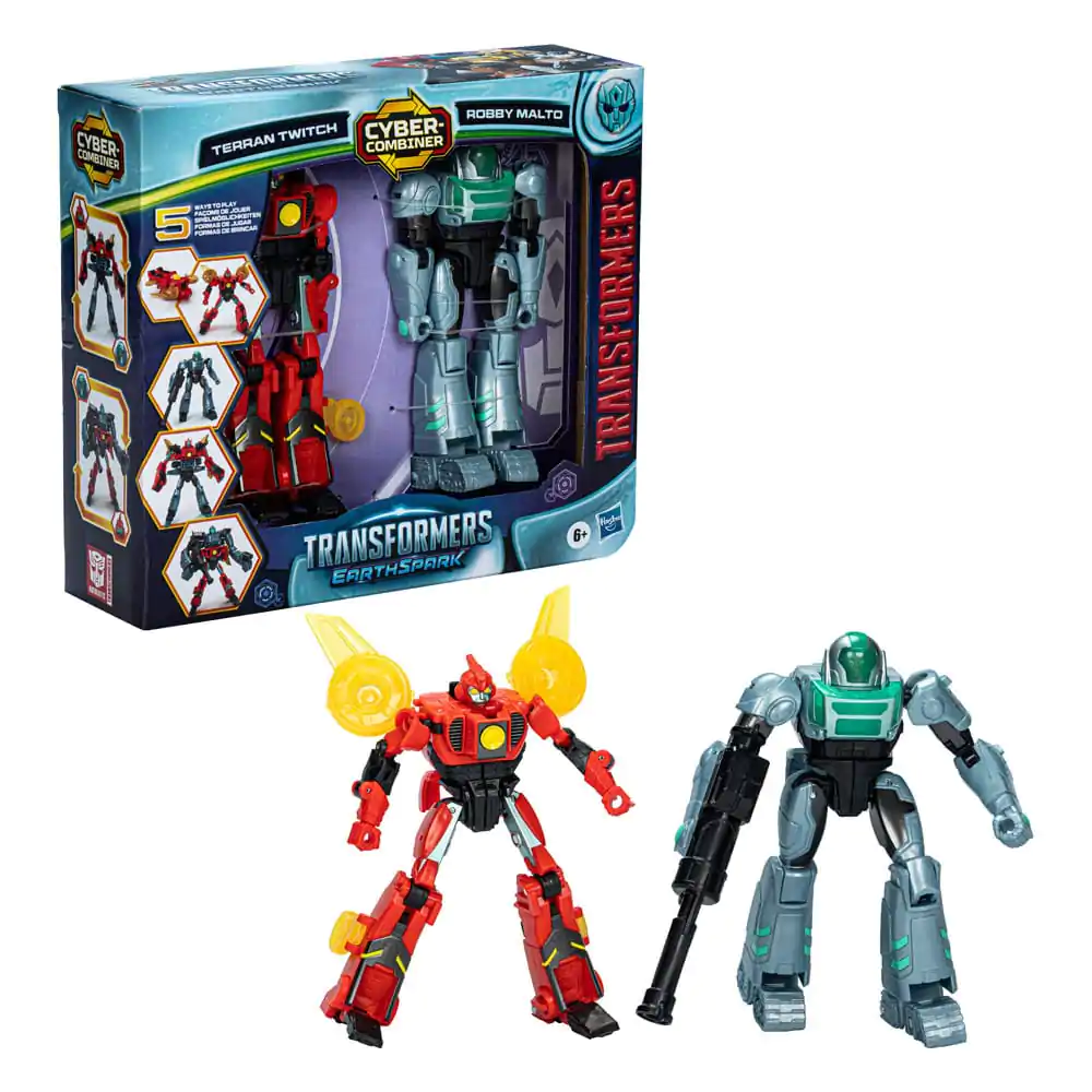 Transformers EarthSpark Cyber Combiner Terran Twitch & Robby Malto 2 db-os akciófigura csomag 13 cm termékfotó