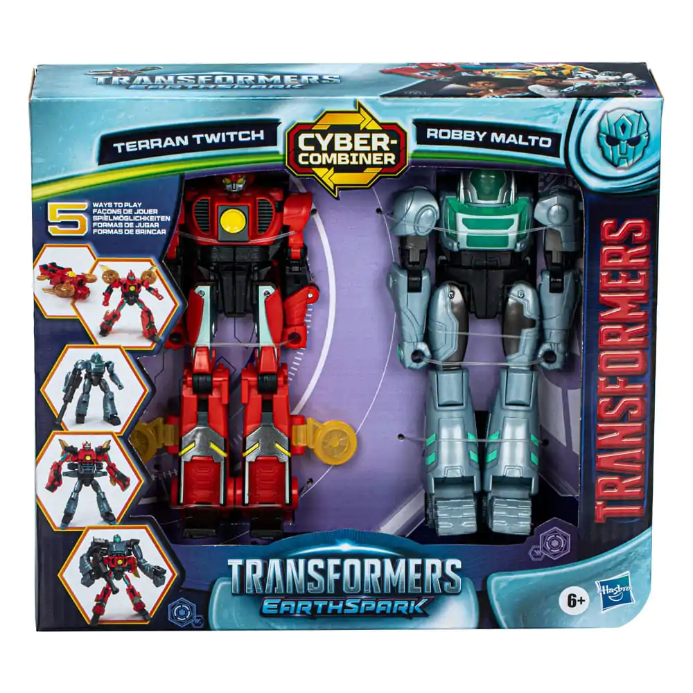 Transformers EarthSpark Cyber Combiner Terran Twitch & Robby Malto 2 db-os akciófigura csomag 13 cm termékfotó