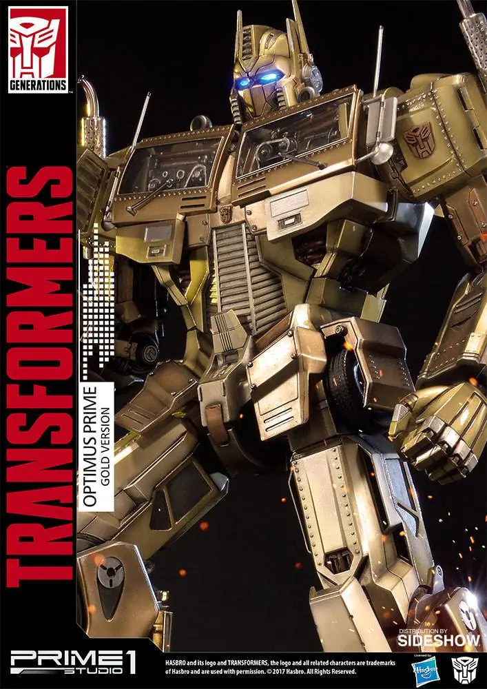 Transformers Generation 1 Optimus Prime Gold Version szobor figura 61 cm termékfotó