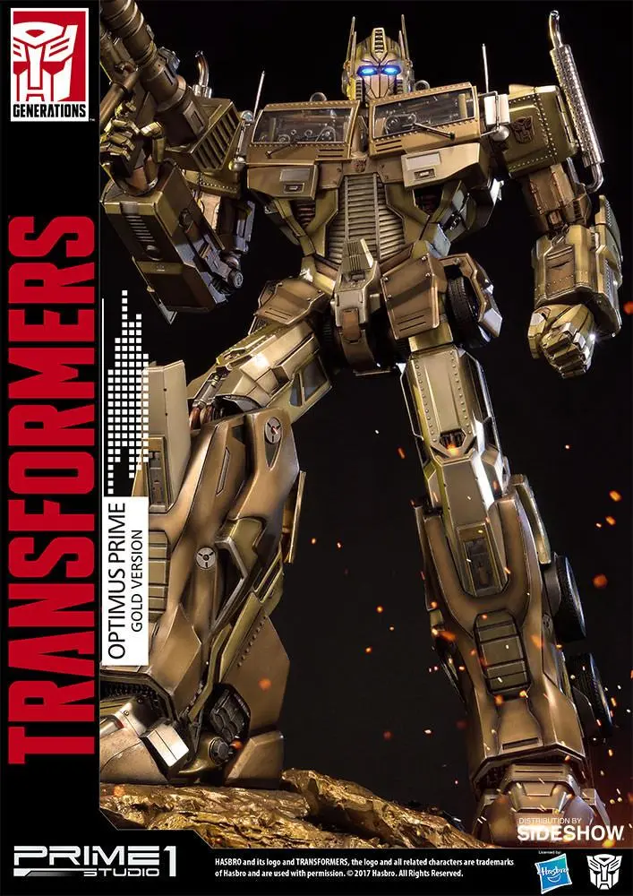 Transformers Generation 1 Optimus Prime Gold Version szobor figura 61 cm termékfotó