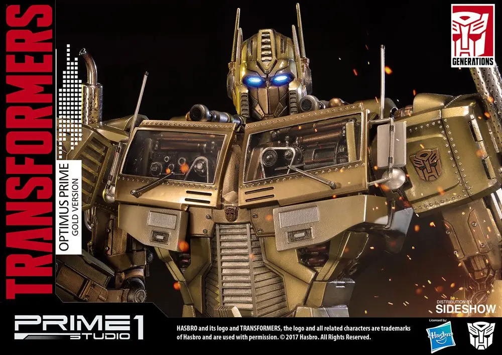 Transformers Generation 1 Optimus Prime Gold Version szobor figura 61 cm termékfotó