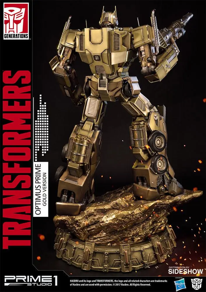 Transformers Generation 1 Optimus Prime Gold Version szobor figura 61 cm termékfotó