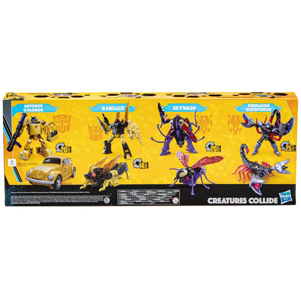 Transformers Generations Legacy Buzzworthy Bumblebee Creatures Collide 4 darabos akciófigura csomag termékfotó