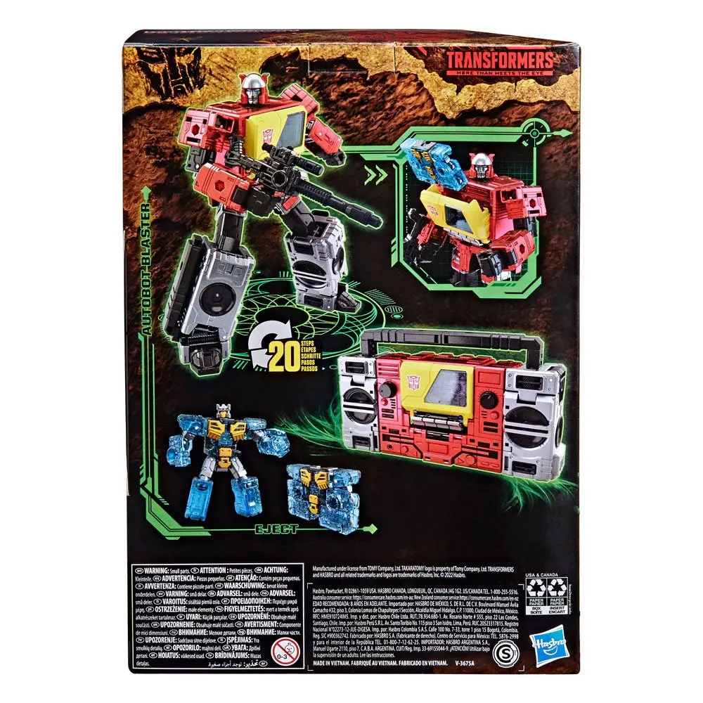 Transformers Generations War for Cybertron: Kingdom Voyager Class 2021 Autobot Blaster &amp; Eject akciófigura 18 cm termékfotó