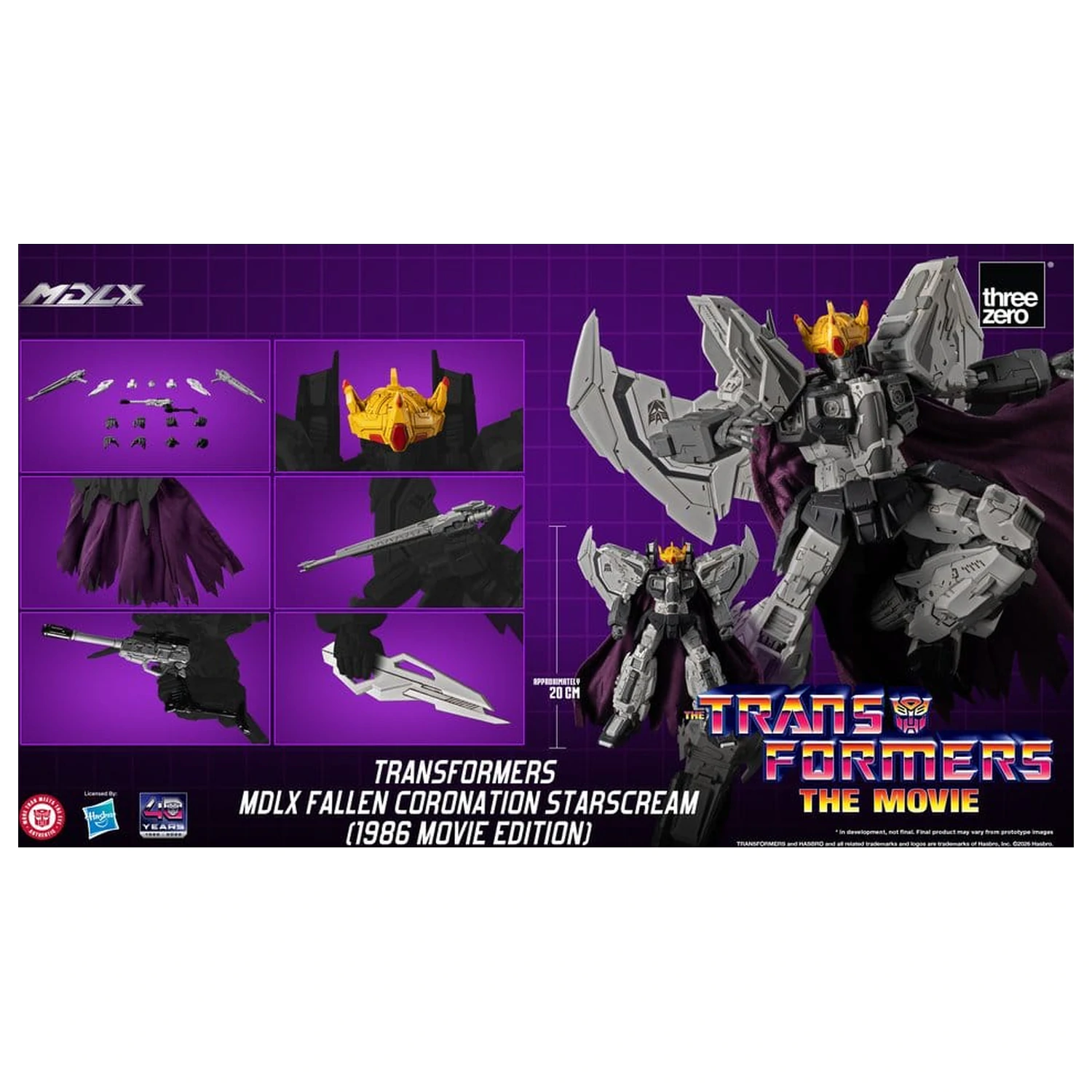 Transformers MDLX akciófigura Fallen Coronation Starscream (1986 Movie Edition) 20 cm termékfotó
