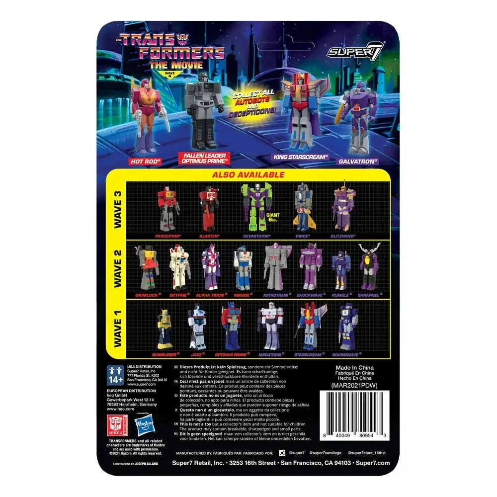Transformers ReAction Wave 4 Fallen Leader Optimus Prime akciófigura 10 cm termékfotó