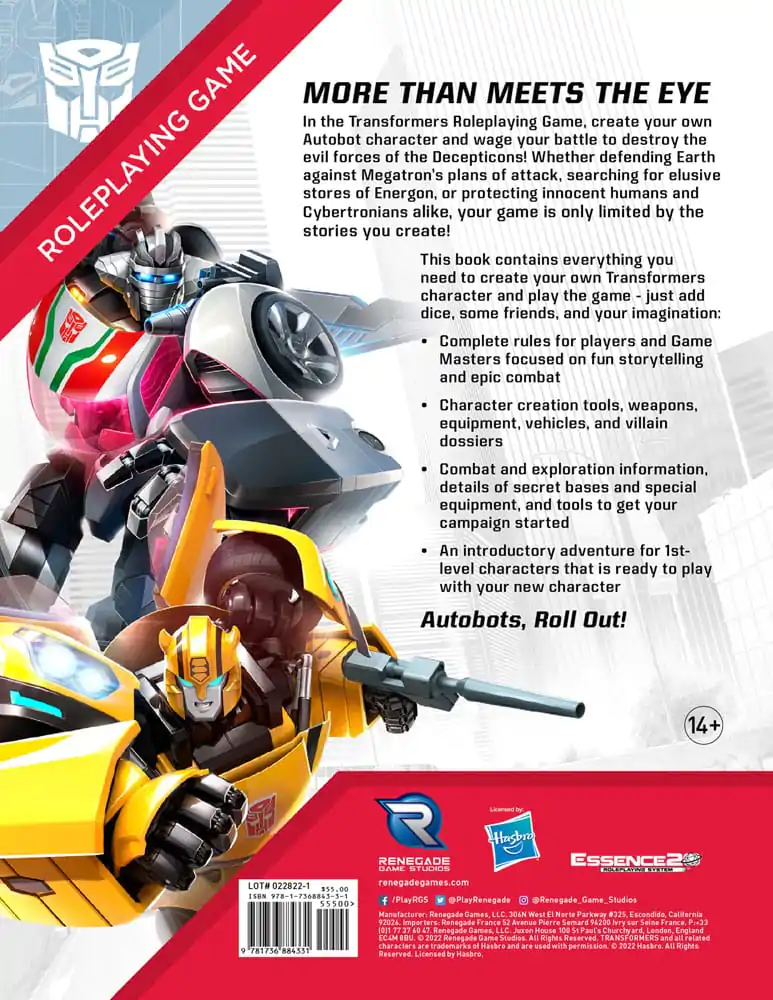 Transformers RPG Core Rulebook angol nyelvű termékfotó