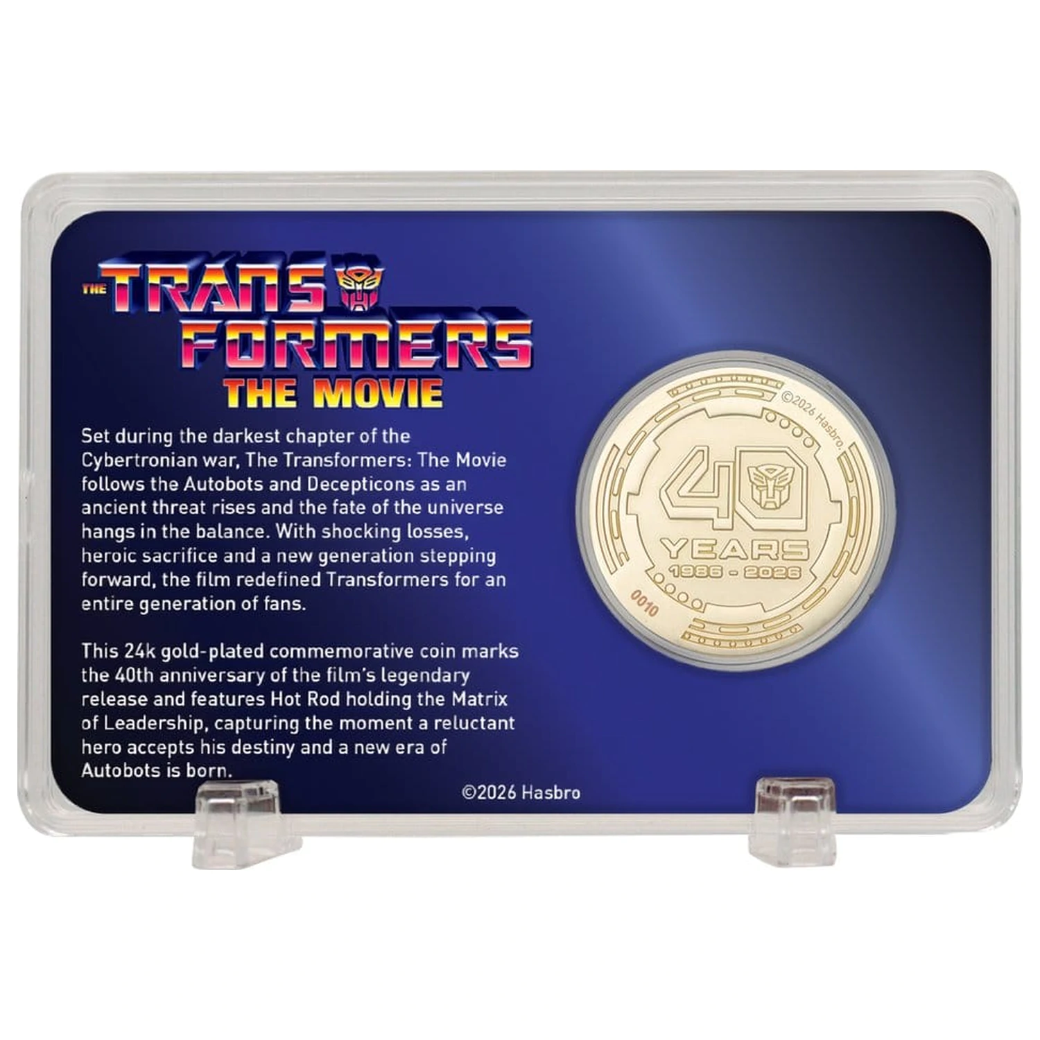 Transformers The Movie 40th Anniversary Gyűjthető érme Limitált kiadás 24k aranyozott termékfotó