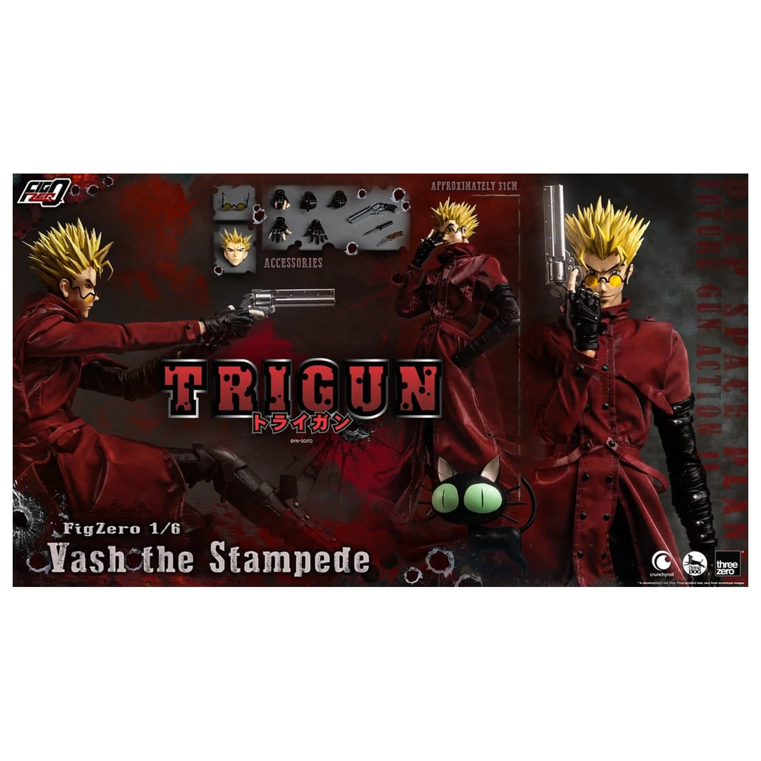 Trigun FigZero akciófigura 1/6 Vash the Stampede 31 cm termékfotó