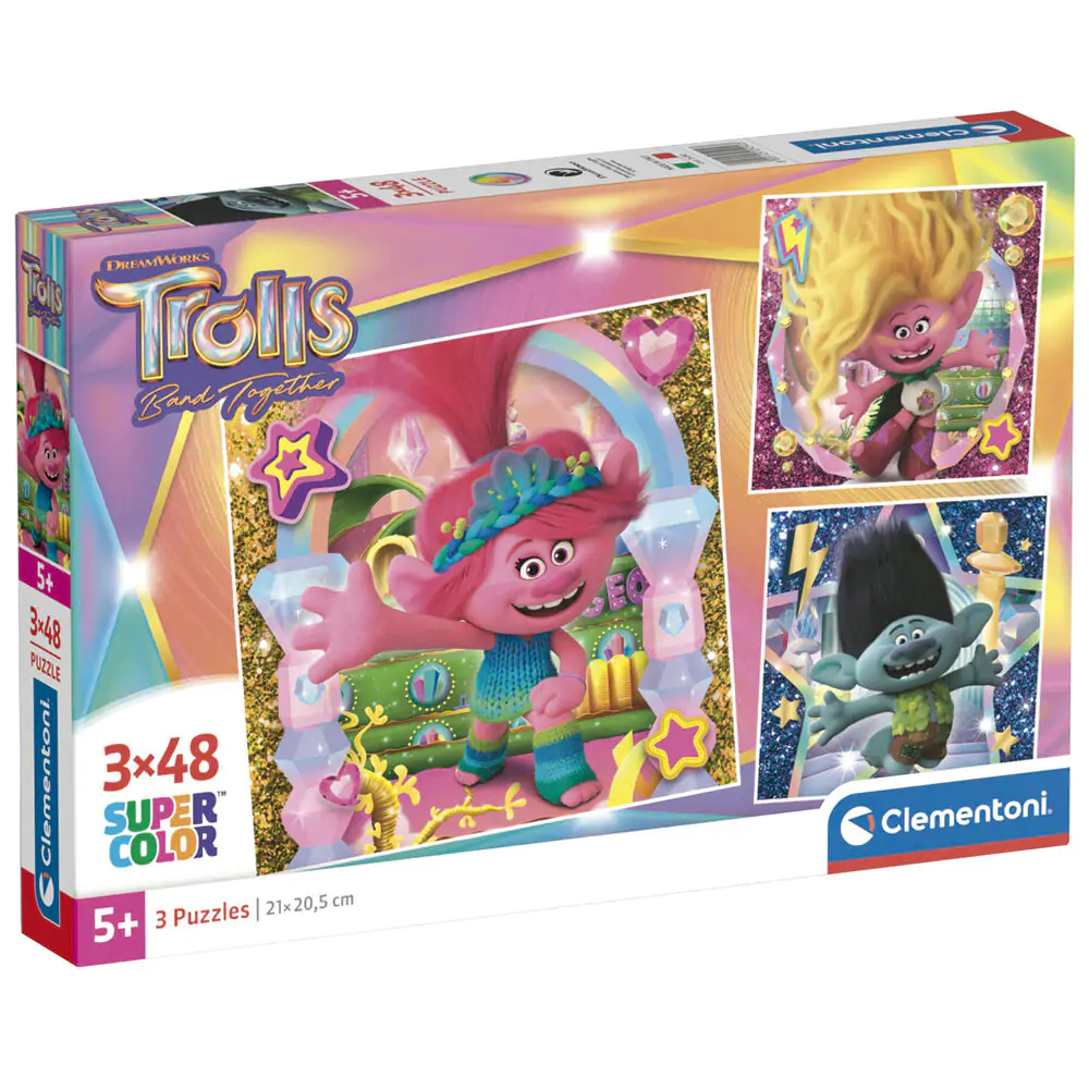Trolls 3 puzzle 3x48db-os termékfotó