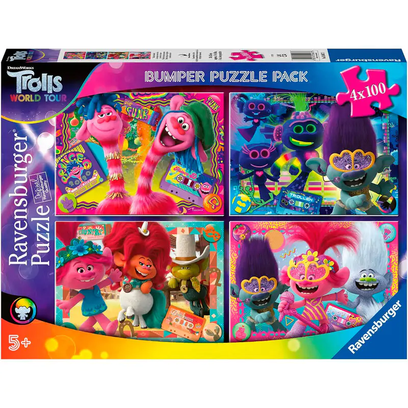 Trolls 3 puzzle 4x100 db-os termékfotó