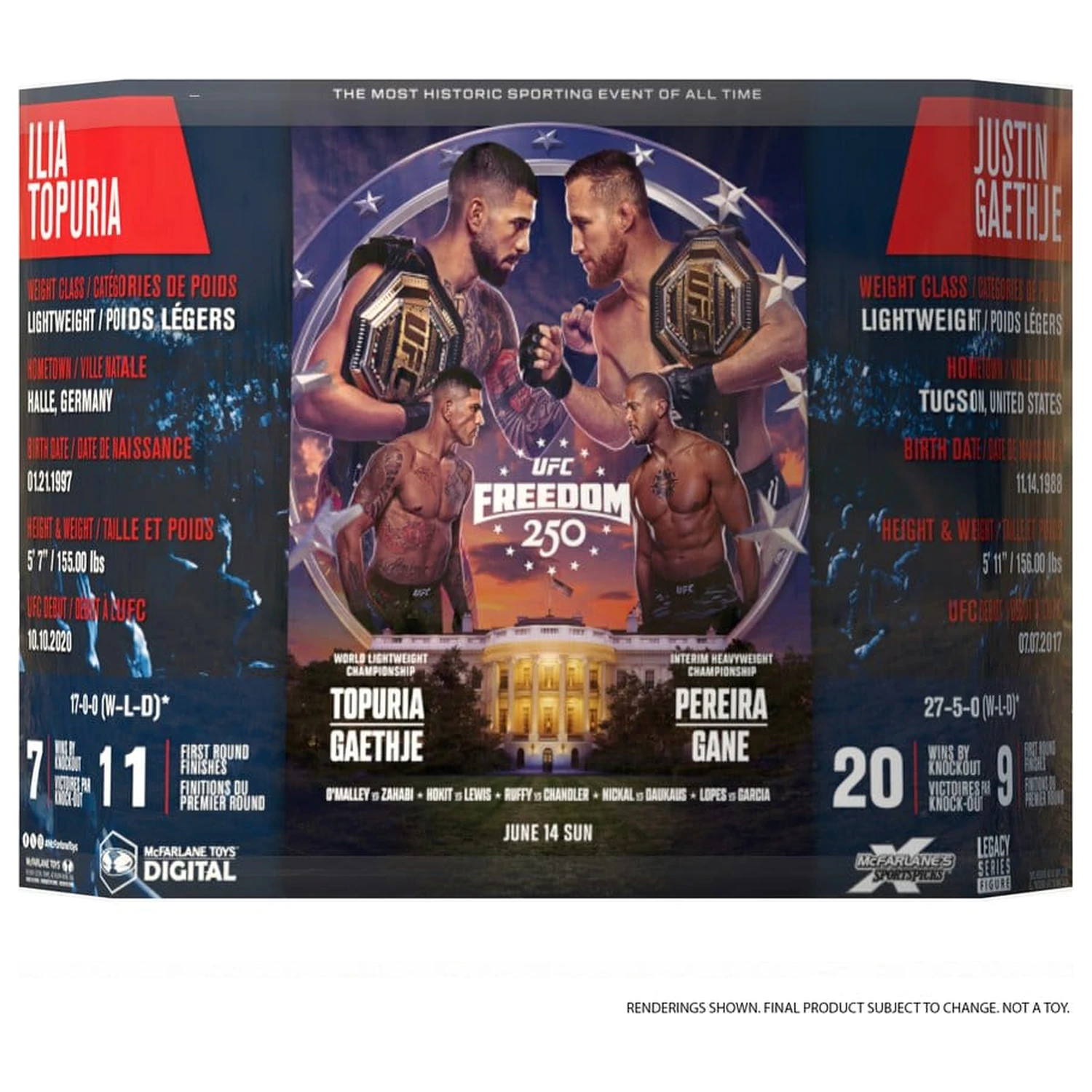 UFC McFarlane’s SportsPicks Action Ilia Topuria vs Justin Gaethje (Freedom 250) 2 db-os figura csomag 18 cm termékfotó