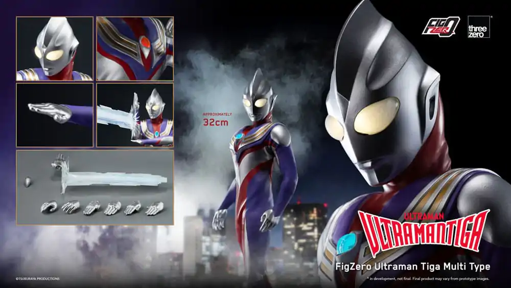 Ultraman Tiga FigZero akciófigura 1/6 Ultraman Tiga Multi Type 32 cm termékfotó