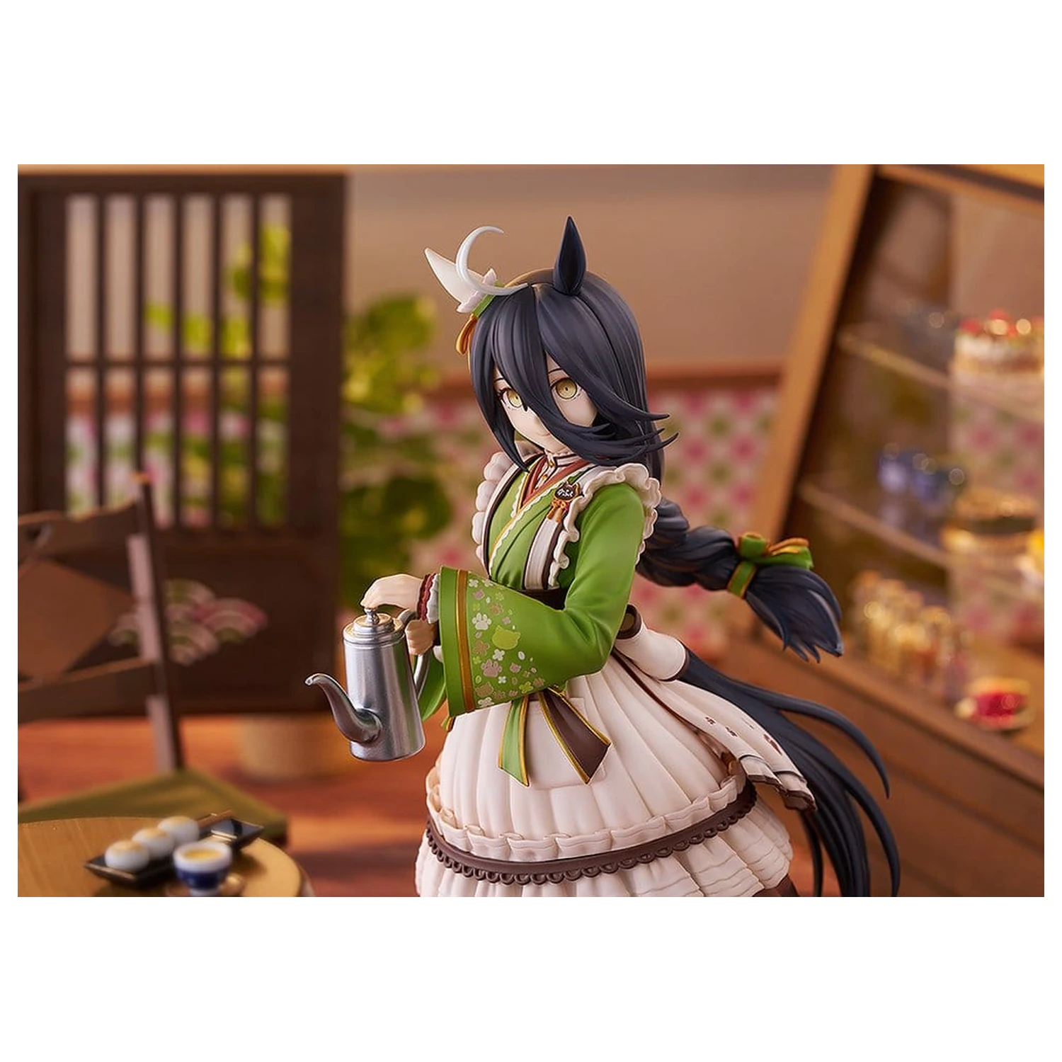 Uma Musume Pretty Derby 1/7 Manhattan Cafe Willow-Green Evening PVC szobor figura 24 cm   termékfotó