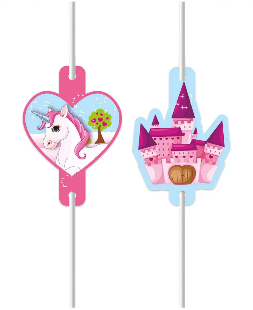 Unicorn, Unikornis papír szívószál, 4 db-os szett termékfotó