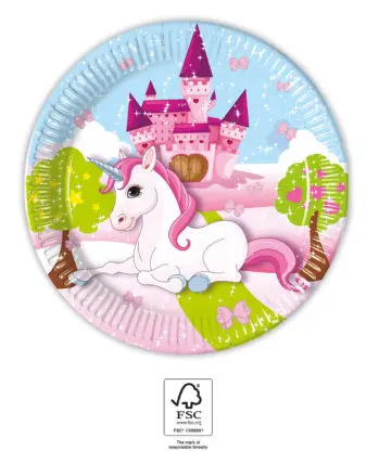 Unicorn, Unikornis papírtányér 8 db-os 20 cm FSC termékfotó