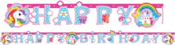 Unikornis Happy Birthday felirat 179 cm termékfotó