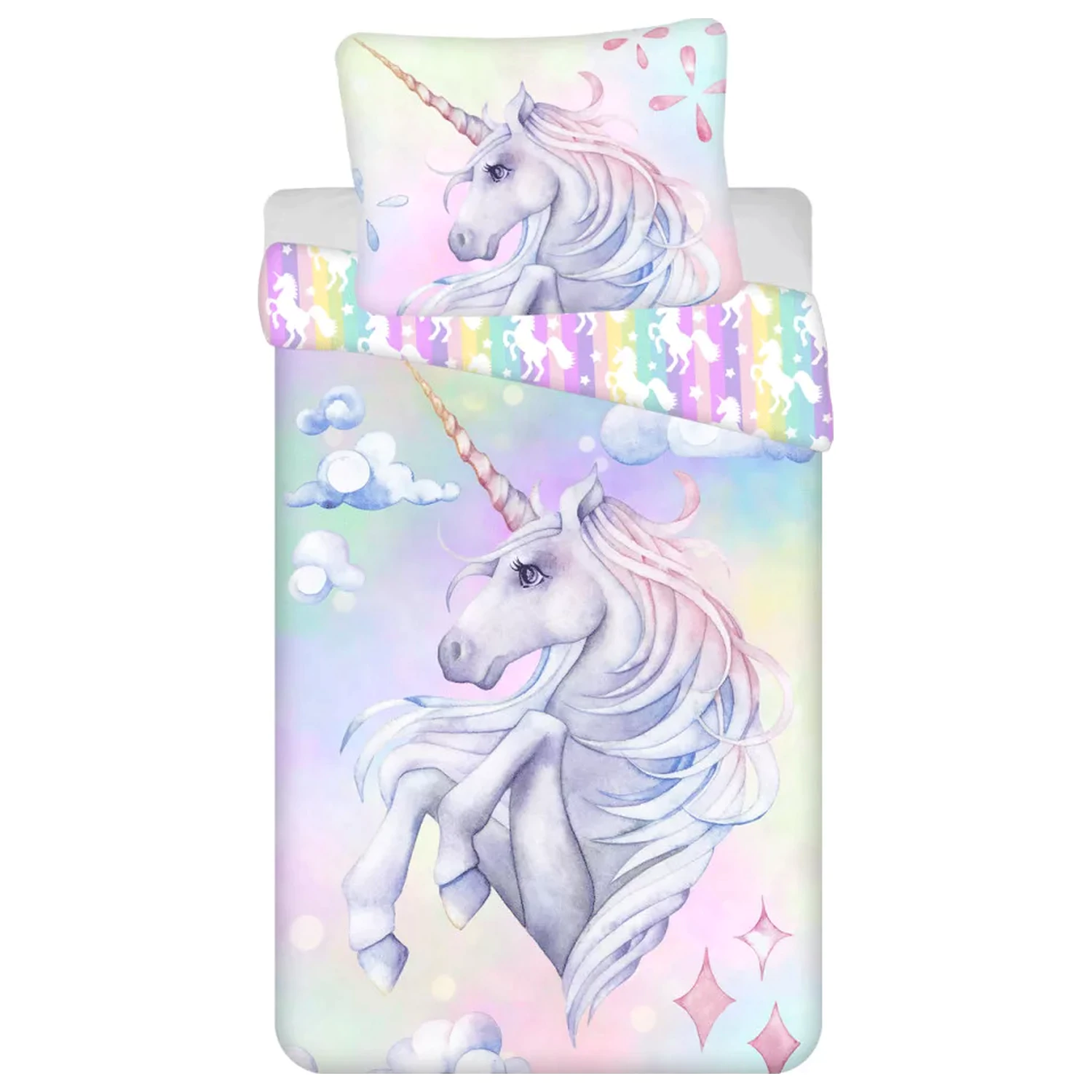 Unikornis Pastel Rainbow ágyneműhuzat  termékfotó