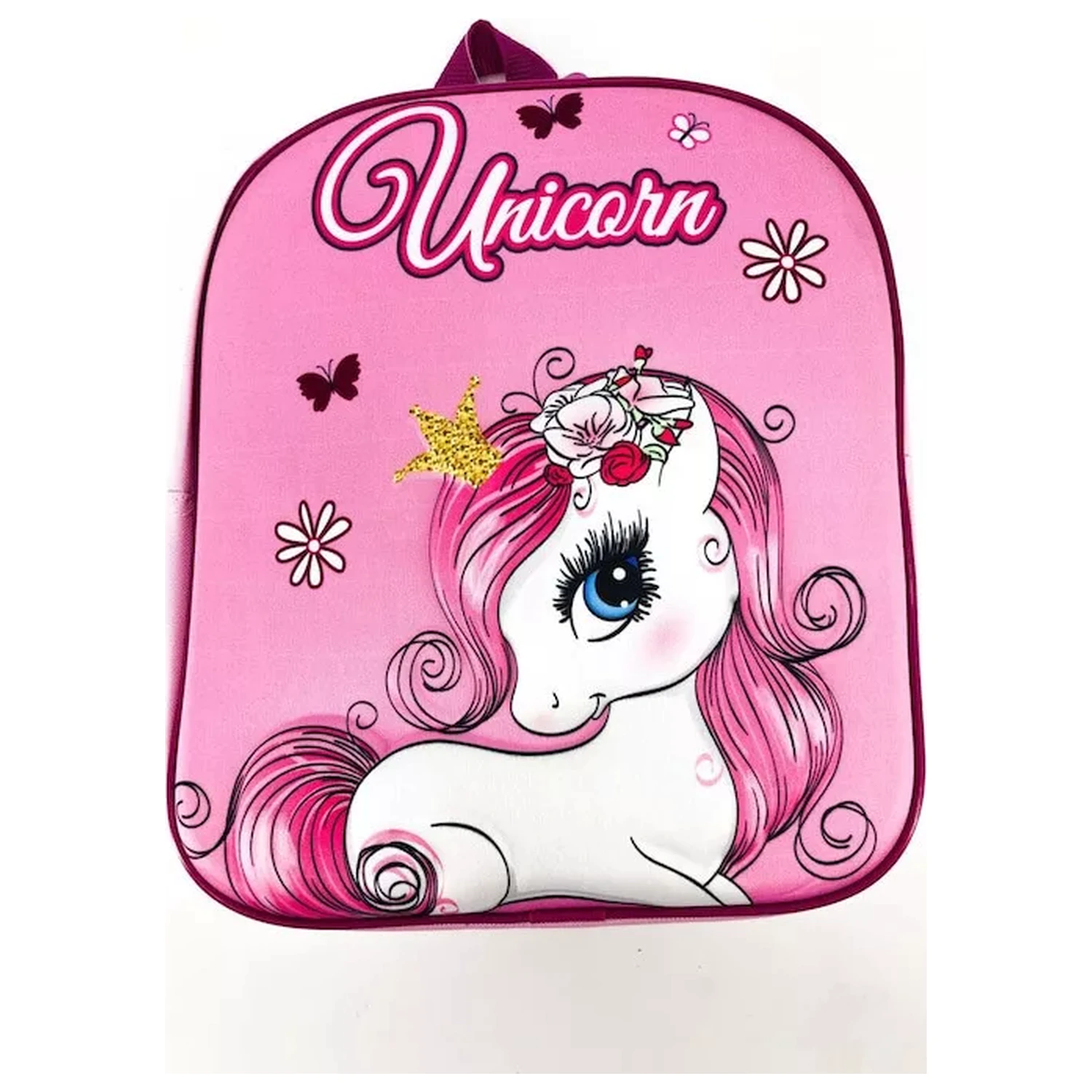 Unikornis Pink Blossom 3D hátizsák, táska 30 cm termékfotó