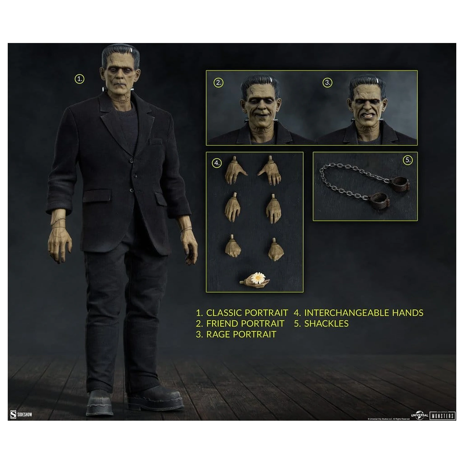 Universal Monsters 1/6 Frankenstein (Deluxe Edition) akciófigura 33 cm termékfotó