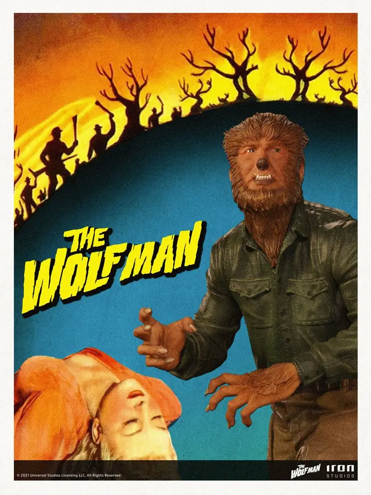 Universal Monsters Deluxe Art Scale 1/10 The Wolf Man szobor figura 21 cm termékfotó