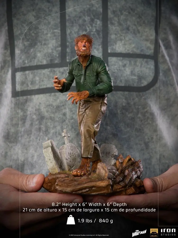 Universal Monsters Deluxe Art Scale 1/10 The Wolf Man szobor figura 21 cm termékfotó