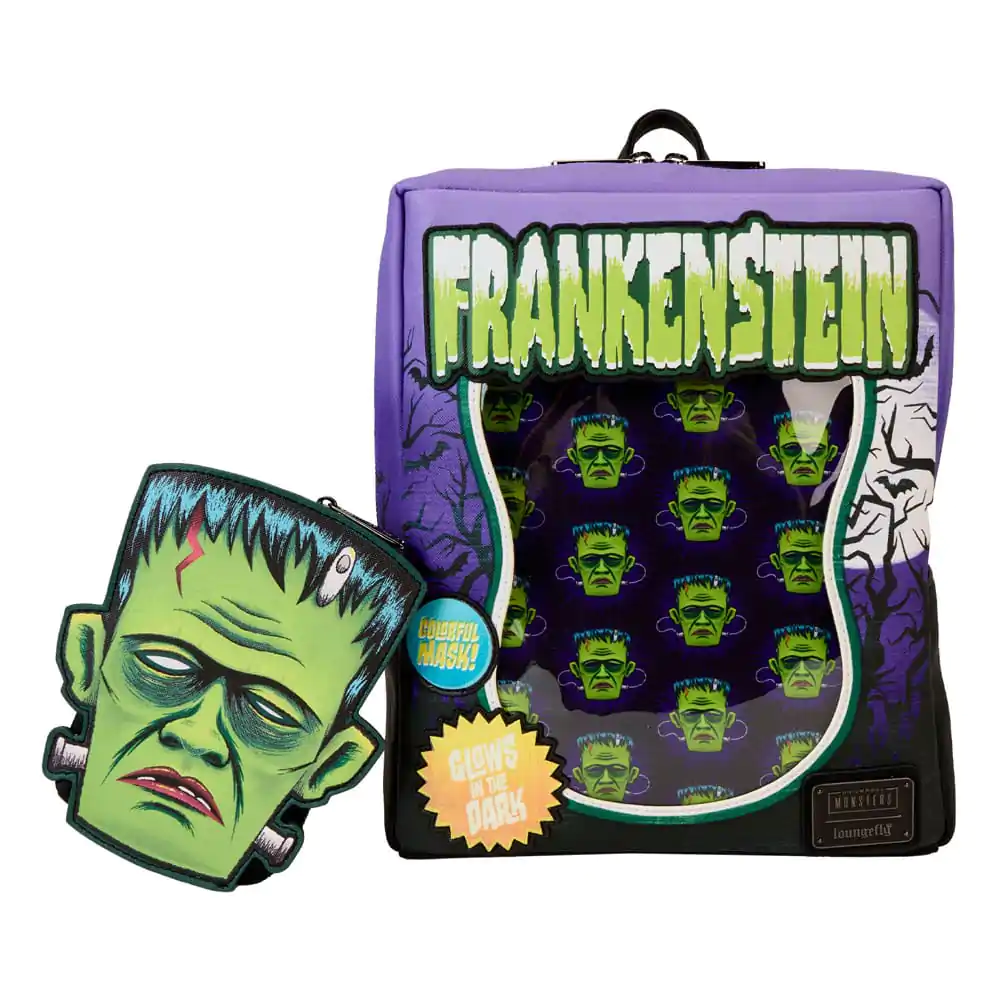 Universal Monsters by Loungefly Mini Backpack Frankenstein Neon Mask termékfotó